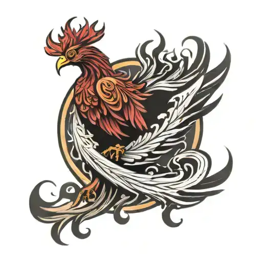 Phoenix Rising From The Ashes Representing