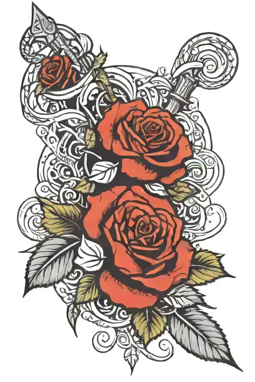 Black Rose Wrapped Around A Number 1 Soldier Standing