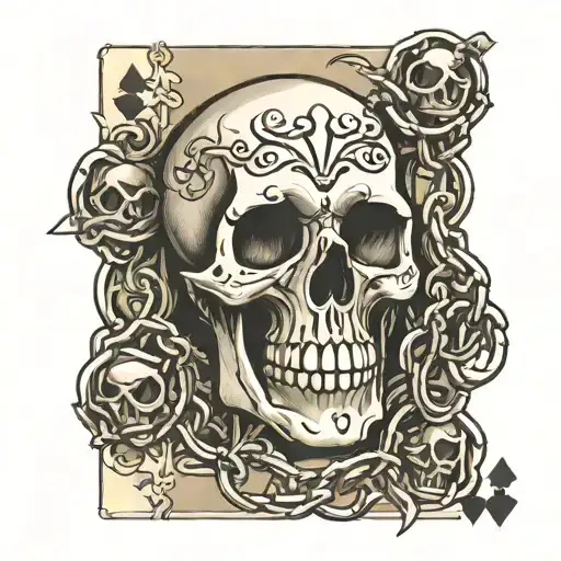 Skull With Chains Playing Cards