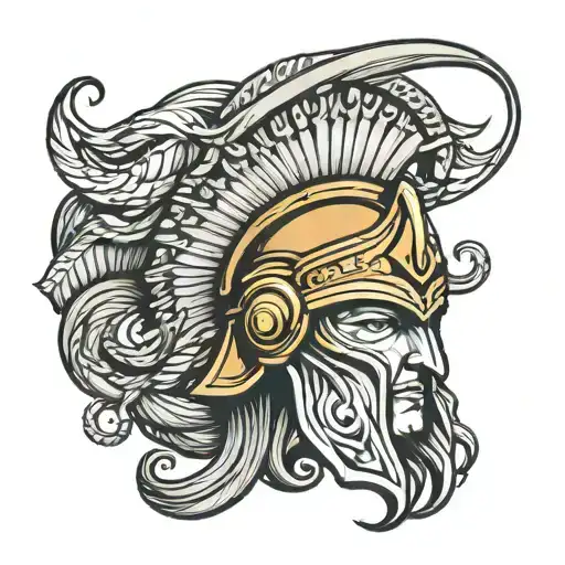 Spartan Helm And Medusa Head