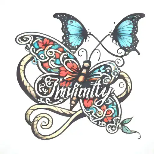 Infinity Symbol Butterfly With Cursive Name Josie