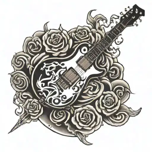 Dean From Hell Guitar Black And White