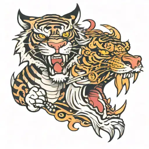 Dragon And Tiger With A Grin