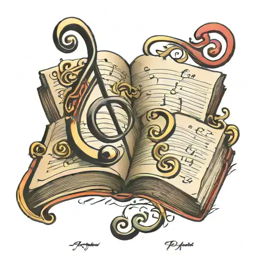 Open Book With Alto Clef Coming Out On Top