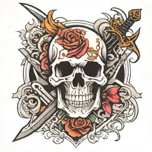 Skull And Three Sword