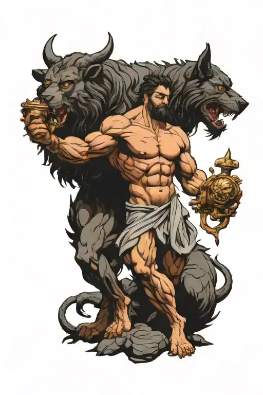 Atlas And Cerberus Greek Mythology