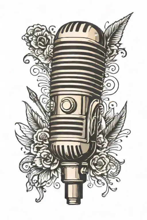 Vintage Microphone Barbershop Pole Music