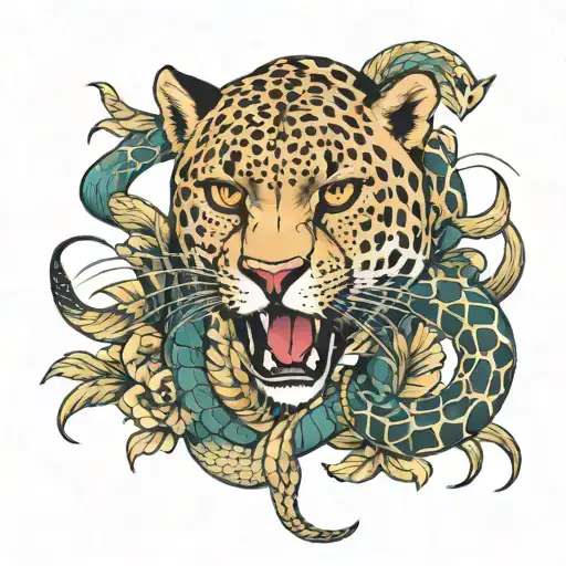 Cheetah And Snake Fighting