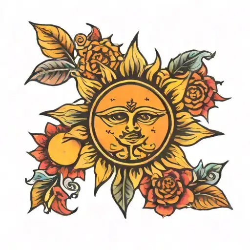 Mini Tattoo Sun