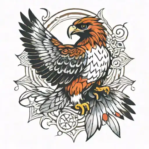 Sacred Geo Red Tailed Hawk