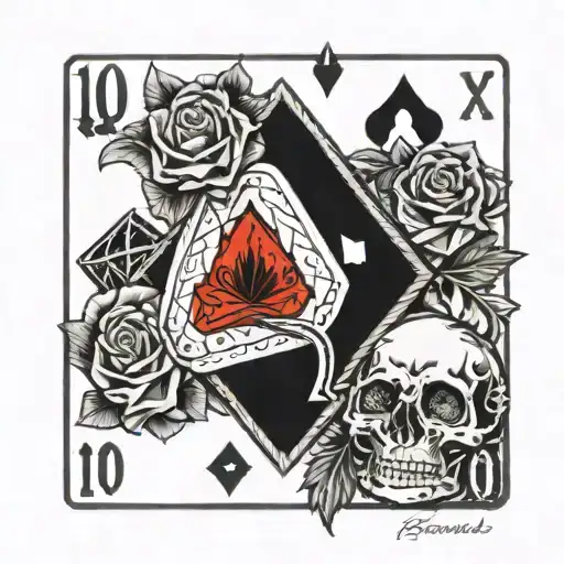 10 Diamonds Playing Card