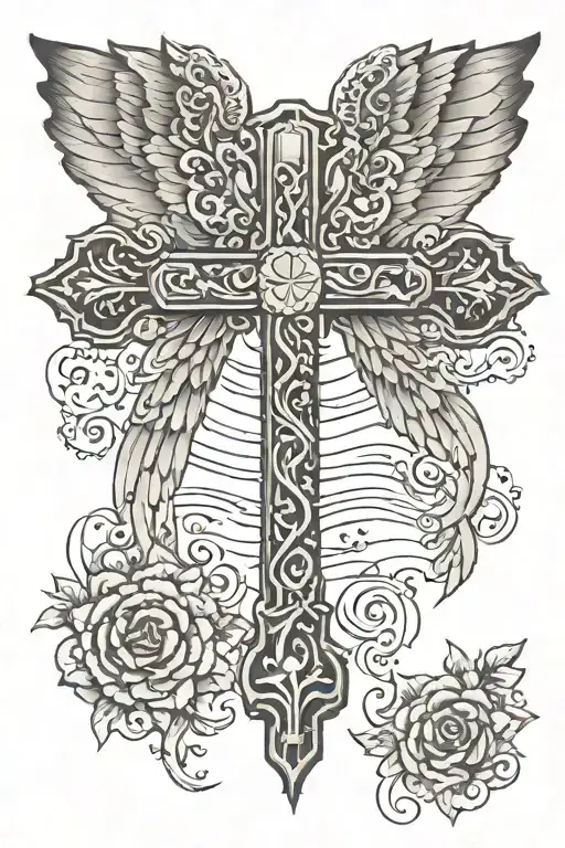 Cross Or Angel Made From My Dad's Fingerprints