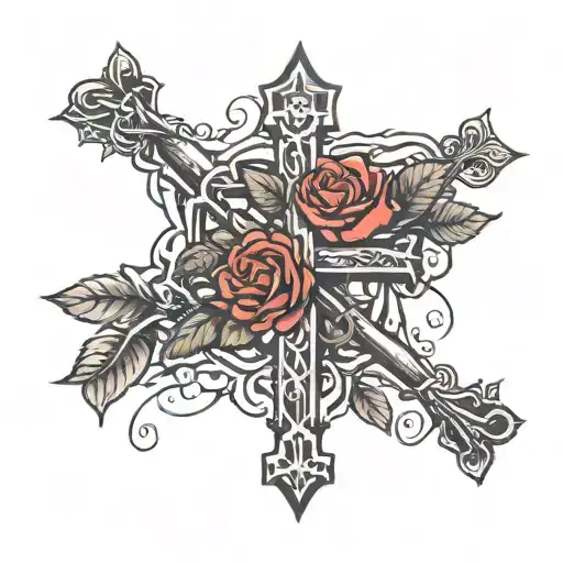 Cross And Rose Growing