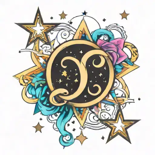 Colorful Stars Combined With Infinity Symbol