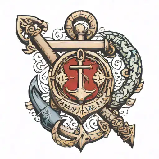 Anchor Design With Letters A B S R Hidden Within