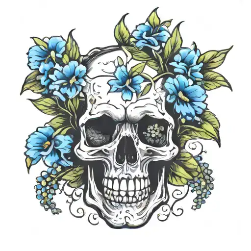 Blue Bonnet Growing Out Of Skull