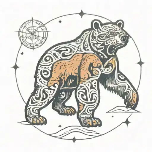 California Bear With Ursa Major In The Middle Of It