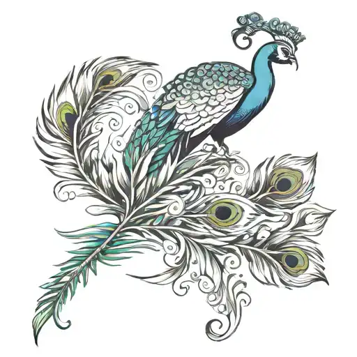 Peacock Feather And Lord Krishna