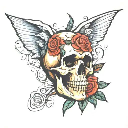 Skull And Rose Color