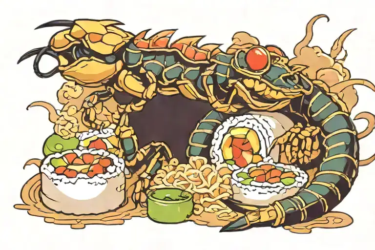 Scorpion Protects Sushi Roll