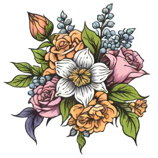 March And April Birth Flower Bouquet