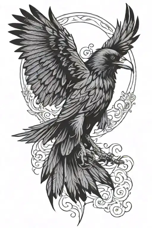 Raven With Outstretched Wings