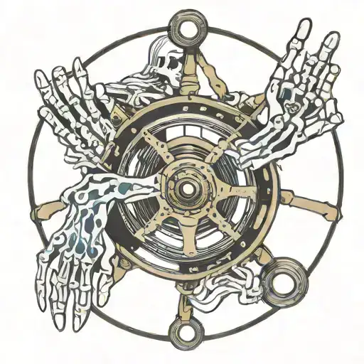 Skeleton Hands Holding A Steering Wheel