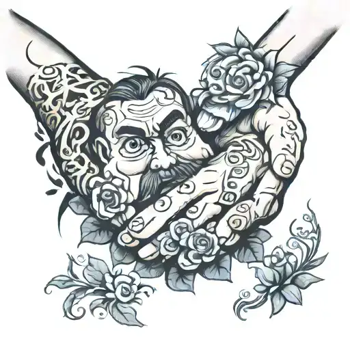 Father Holding Hands