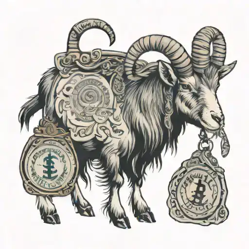 Goat W Bag Of Money Bag Filled