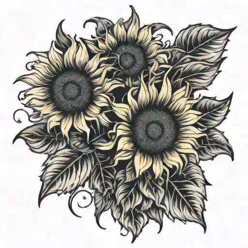 Black 3 Sunflowers