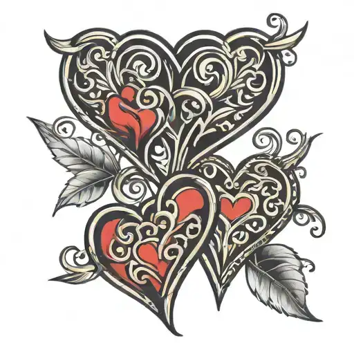 Three Hearts Interlocking Hearts Symbolizing Love
