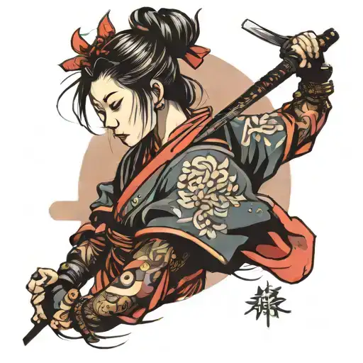 Japanese Style Female Samurai Feminine
