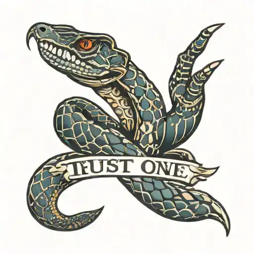 Snake And Hand And Text Format Trust No One