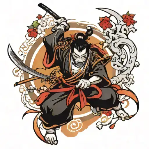 Samurai Jorogumo Cherry Temple Blood