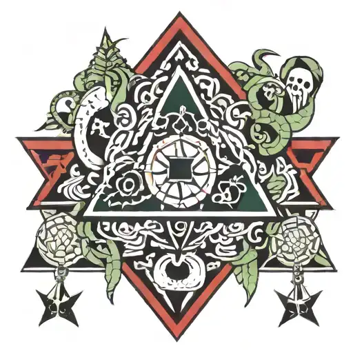 It Should In Triangular And Use Vibrent Red And Light Ocean Bule And Jadge Green