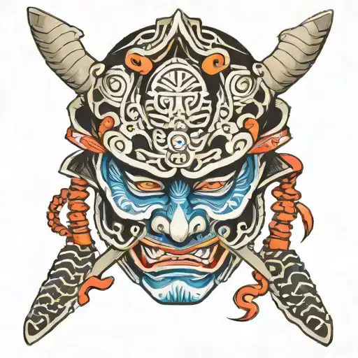 Samurai Mask Blue Eyes