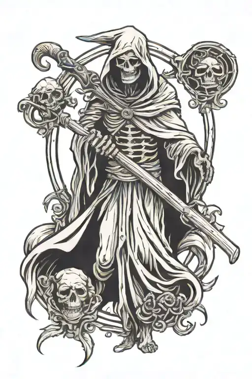 Death Grim Reaper Holding A Scythe