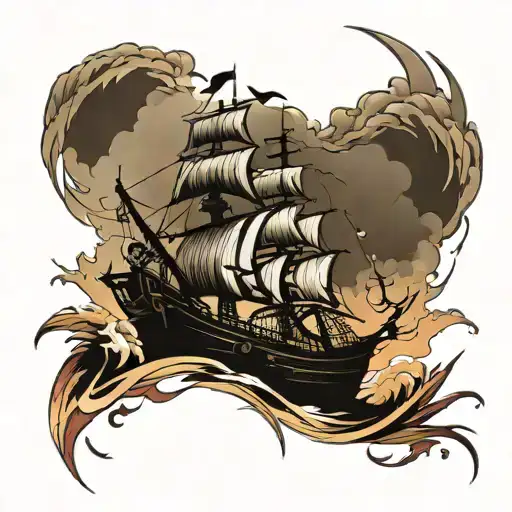 Pirate Ship In A Storm