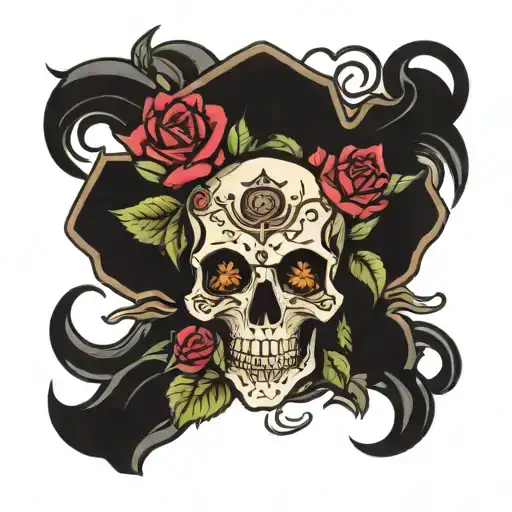 Skull And Rose