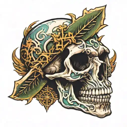 Carnataurus Skull With Cross