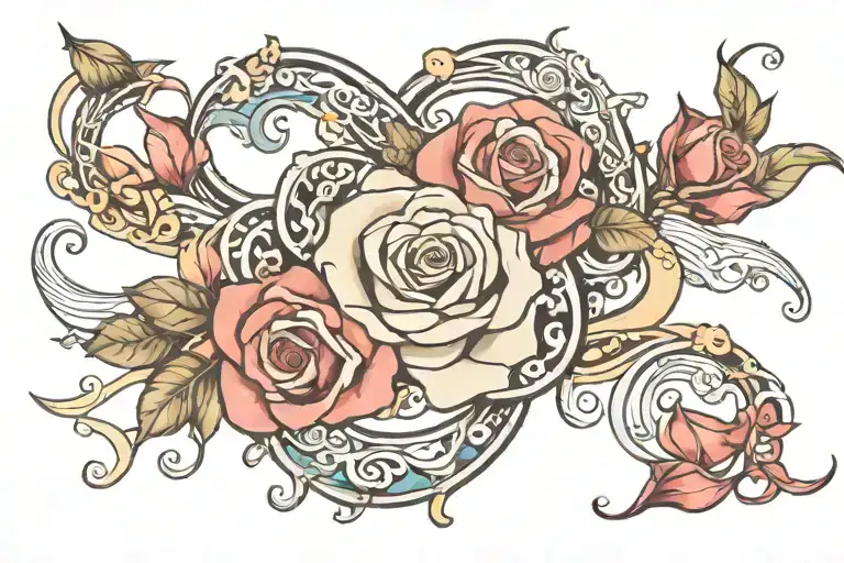 Infinity And Rose Petals Floating