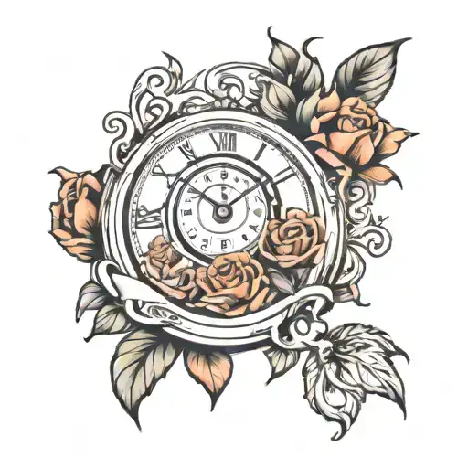 Time Clock Surrounded Live 4 Ever