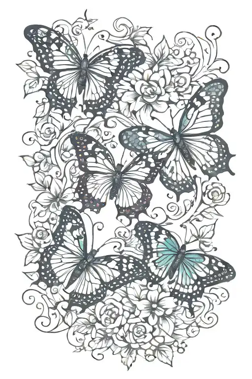 Butterflies Vine Back Peiece