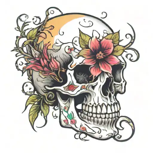 Flower Growing From A Skull