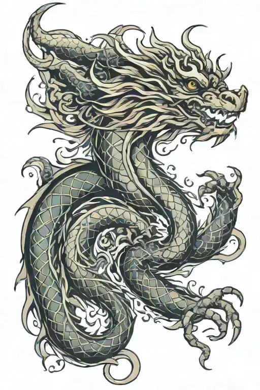 Tamoko Sleeve With Dragon Wrapped