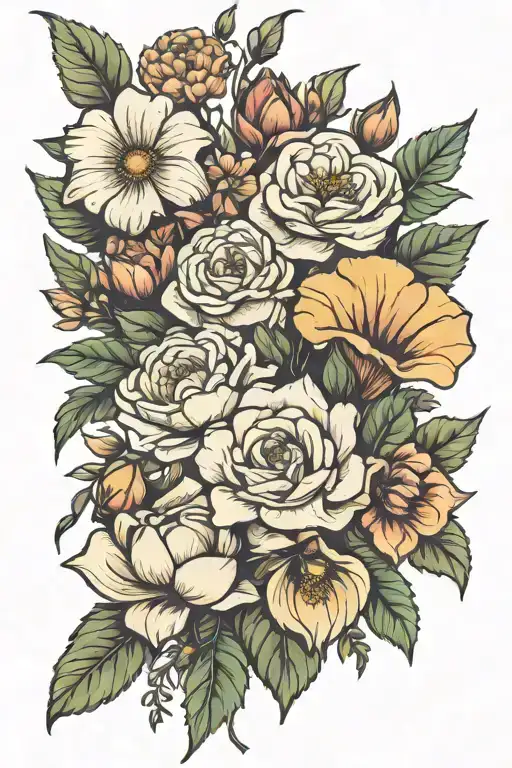 January April November Birth Flower Bouquet