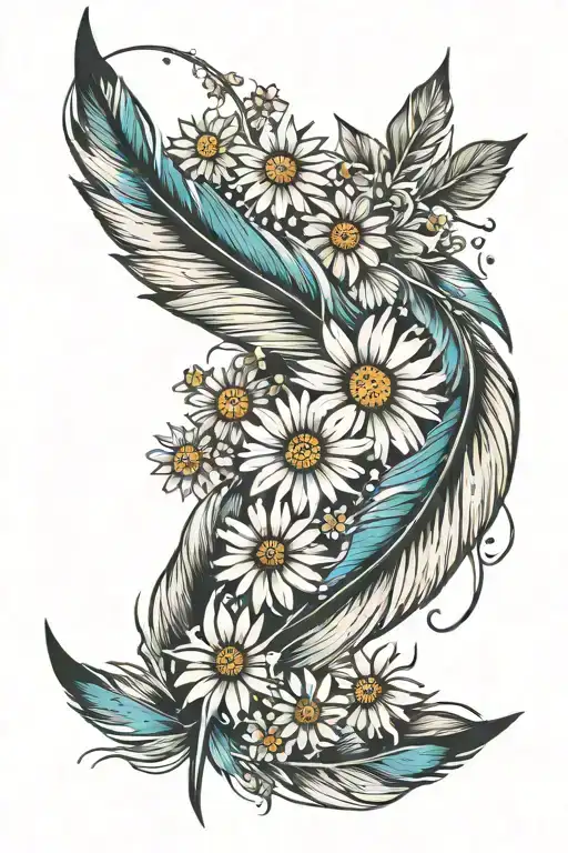 Feather And Daisies