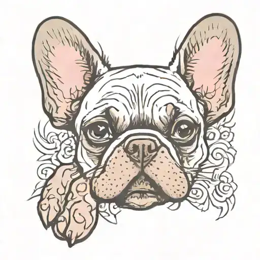 Dog Paw With A Frenchie As Inside Paw