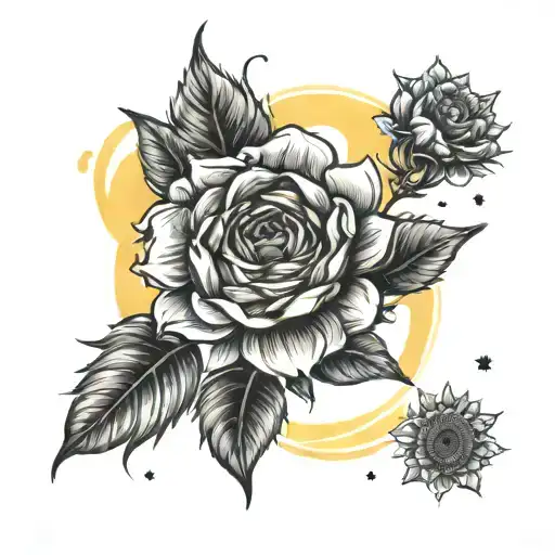 Sunflower Roses Sun Moon Stars