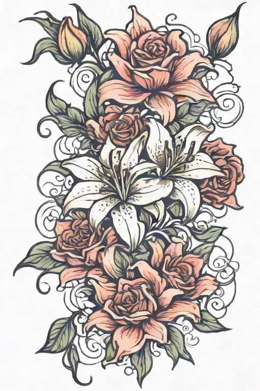 Lily Flowers And Roses